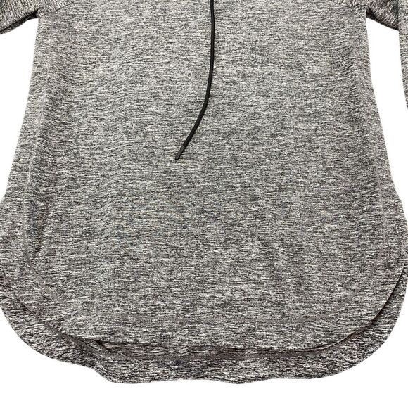 Athleta Hoodie Womens Medium Gray Space Dye Slit Long Sleeve Drawstring Pullover - Picture 12 of 15